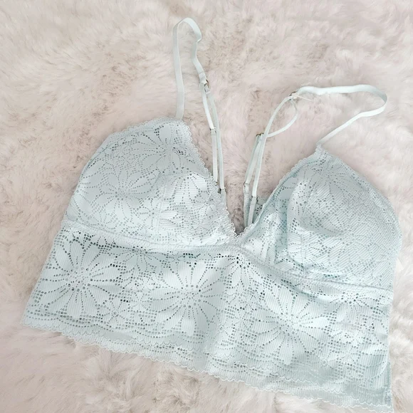 🫧AERIE LACE PADDED LONGLINE BRALETTE SIZE S - Picture 7 of 8